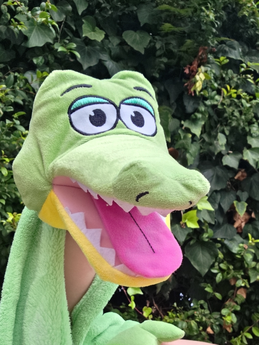 CuddleUppets Green Crocodile Plush Blanket And Hand Puppet